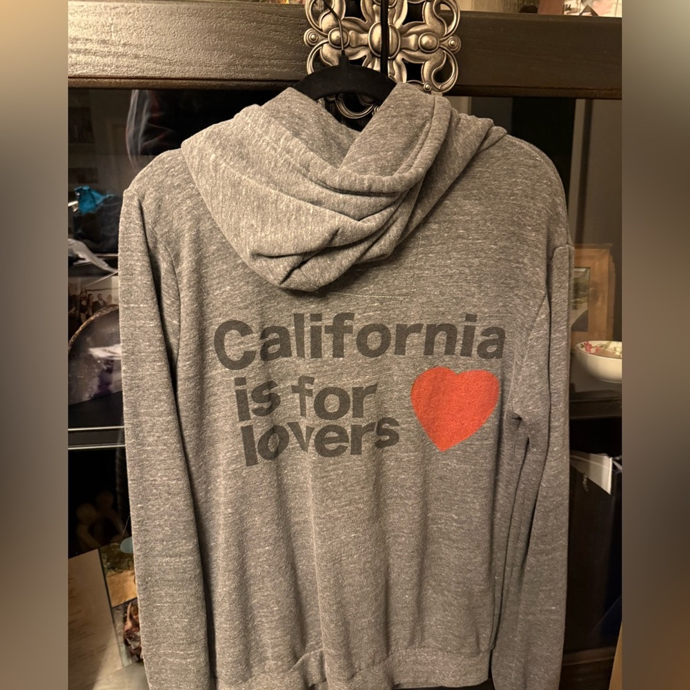 Aviator Nation California Is For Lovers Grey Hoodie Sweatshirt sz M unisex
